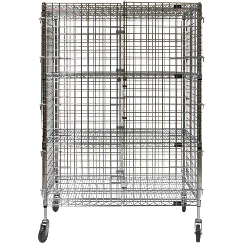 Security Cart, Chrome Plated, 48" x 69" x 24", 500 lbs. Capacity Helyx Safety & Industrial Supplies