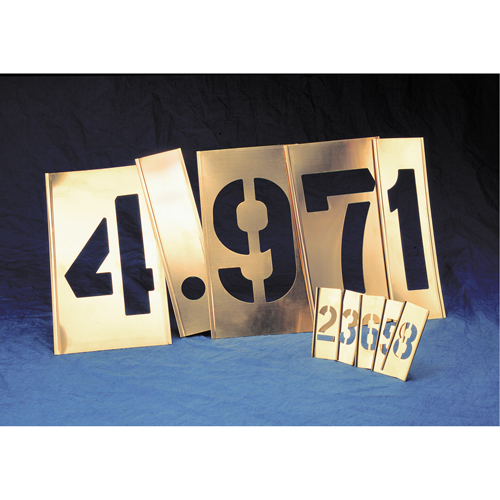 Gothic Brass Interlocking Stencils - Individual Letters & Numbers, Number, 6" Helyx Safety & Industrial Supplies