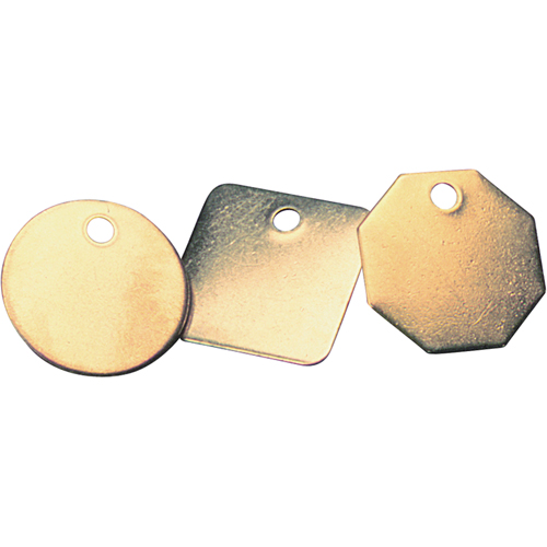 Blank Tags, Brass, 1.25" dia Helyx Safety & Industrial Supplies
