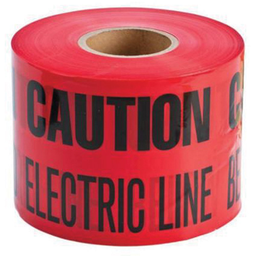 Ruban d'avertissement de danger souterrain Buried Electric Line Identoline, 6" la x 1000' lo, Noir/rouge Helyx Safety & Industrial Supplies