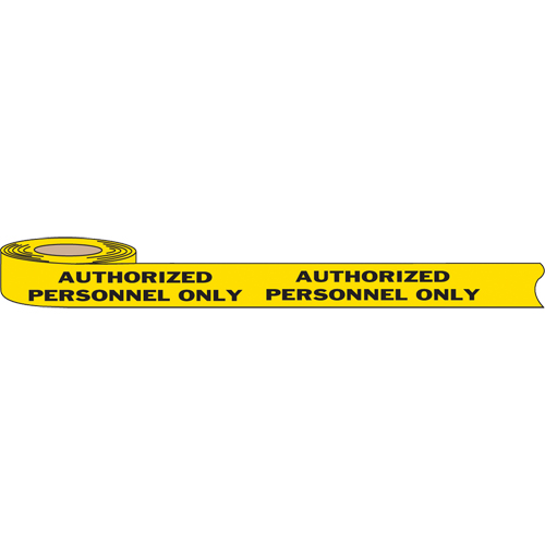 Rubans pour barricades, Anglais, 3" la x 1000' lo, 2 mils, Noir sur jaune Helyx Safety & Industrial Supplies