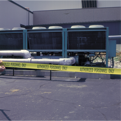 Rubans pour barricades, Anglais, 3" la x 1000' lo, 2 mils, Noir sur jaune Helyx Safety & Industrial Supplies