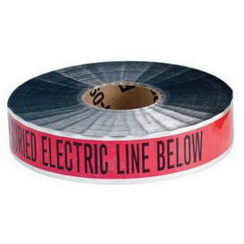 Ruban d'avertissement de danger souterrain Electric Line Identoline, 2" la x 1000' lo, Noir/rouge Helyx Safety & Industrial Supplies