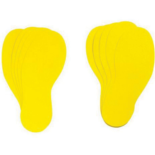 &eacute;tiquettes pour marquage des planchers, Empreinte de pas, 12" lo x 3,75" la, Jaune, Vinyle Helyx Safety & Industrial Supplies