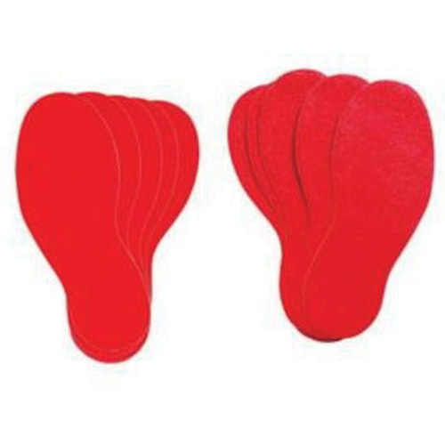 &eacute;tiquettes pour marquage des planchers, Empreinte de pas, 12" lo x 3,75" la, Rouge, Vinyle Helyx Safety & Industrial Supplies