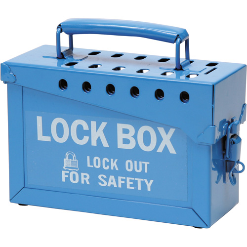Coffret de s&eacute;curit&eacute; portatif en m&eacute;tal, Bleu Helyx Safety & Industrial Supplies