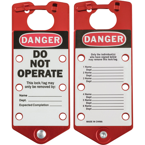 Moraillons de verrouillage &eacute;tiquet&eacute;s, Rouge Helyx Safety & Industrial Supplies