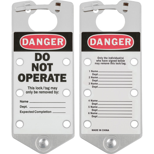 Moraillons de verrouillage &eacute;tiquet&eacute;s, Argent Helyx Safety & Industrial Supplies