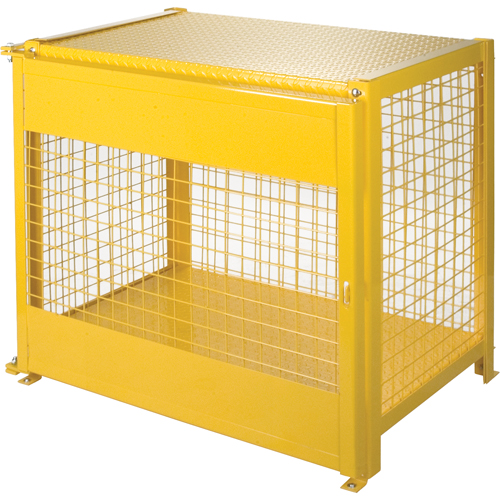 Gas Cylinder Cabinets, 6 Cylinder Capacity, 44" W x 30" D x 37" H, Yellow Helyx Safety & Industrial Supplies