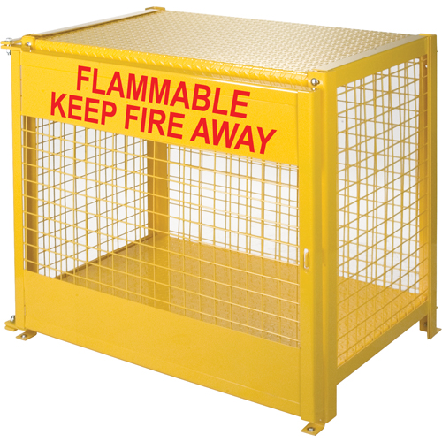 Gas Cylinder Cabinets, 6 Cylinder Capacity, 44" W x 30" D x 37" H, Yellow Helyx Safety & Industrial Supplies