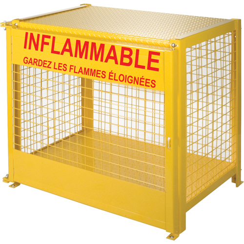 Gas Cylinder Cabinets, 6 Cylinder Capacity, 44" W x 30" D x 37" H, Yellow Helyx Safety & Industrial Supplies