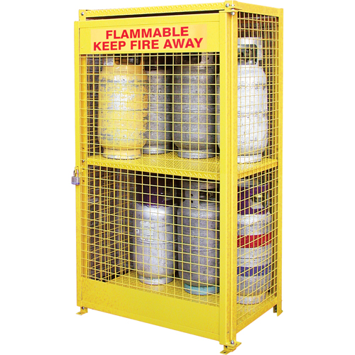 Armoires pour cylindres &agrave; gaz, nbre de bouteilles: 12, 44" , 30" , 74" , Jaune Helyx Safety & Industrial Supplies