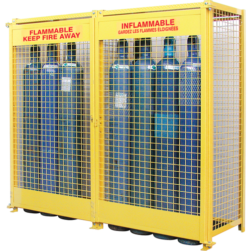 Armoires pour cylindres &agrave; gaz, nbre de bouteilles: 20, 88" , 30" , 74" , Jaune Helyx Safety & Industrial Supplies