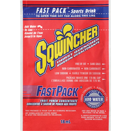 Sqwincher&reg; Rehydration Drink Fast Pack&reg;, Single Serve, Fruit Punch Helyx Safety & Industrial Supplies