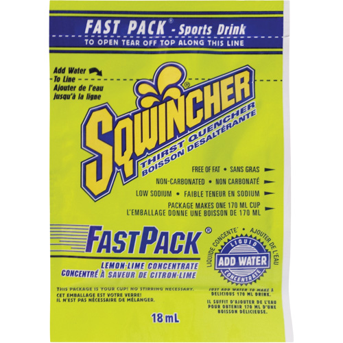 Sqwincher&reg; Rehydration Drink Fast Pack&reg;, Single Serve, Lemon-Lime Helyx Safety & Industrial Supplies