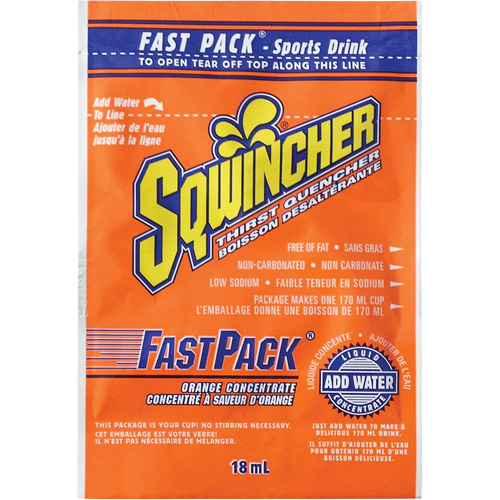 Sqwincher&reg; Rehydration Drink Fast Pack&reg;, Single Serve, Orange Helyx Safety & Industrial Supplies