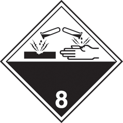 TDG Shipping Labels, Class 8, Corrosives, Paper Helyx Safety & Industrial Supplies
