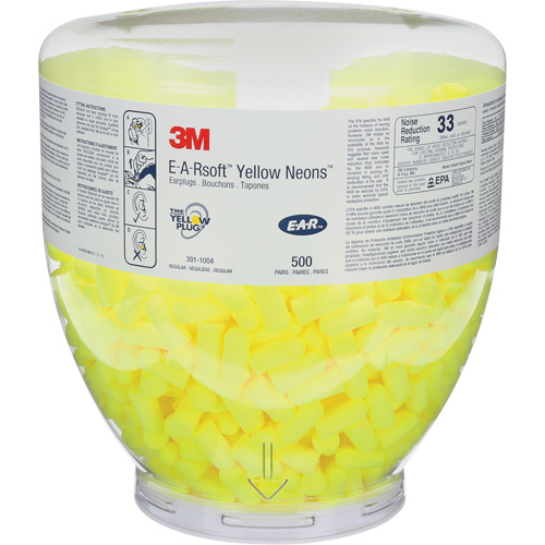 Bouchons d'oreilles E-A-RSoft Yellow Neon, Vrac - Contenant, Grand Helyx Safety & Industrial Supplies