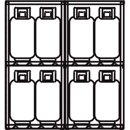 Aluminum LPG Cylinder Locker Storage, 16 Cylinder Capacity, 60" W x 32" D x 65" H, Silver Helyx Safety & Industrial Supplies
