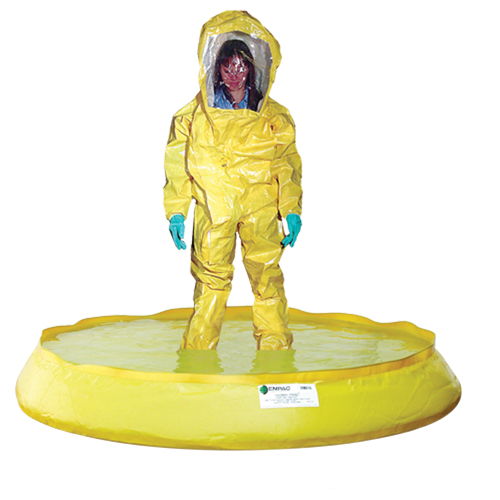 HazMat Pool With Drain, 74" dia., 100 US gal. Capacity Helyx Safety & Industrial Supplies