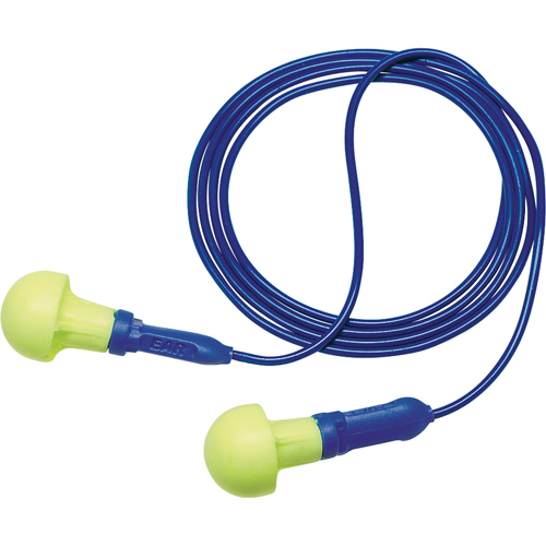 Bouchons d'oreilles d&eacute;tectables E-A-R Push-ins, Avec cordon, Taille unique, Vrac - Sac en poly, NRR dB NRR 28 dB Helyx Safety & Industrial Supplies