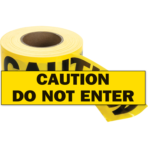 Barricade Tape, English, 3" W x 1000' L, 2 mils, Black on Yellow Helyx Safety & Industrial Supplies