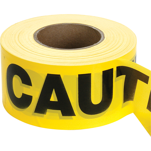 Barricade Tape, English, 3" W x 1000' L, 2 mils, Black on Yellow Helyx Safety & Industrial Supplies