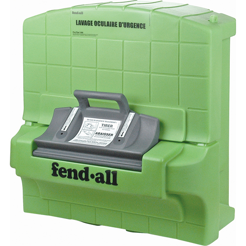 Directives en français pour poste de douche oculaire Fendall Pure Flow 1000, Aliment&eacute; par gravit&eacute;, Capacit&eacute; 7 gal., Conformit&eacute; ANSI Z358.1 Helyx Safety & Industrial Supplies