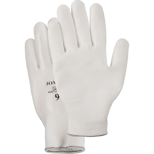 White Knit Palm Coated Gloves, Size Small/7, Polyurethane Coated, HPPE Shell, EN 388 Level 2 Helyx Safety & Industrial Supplies