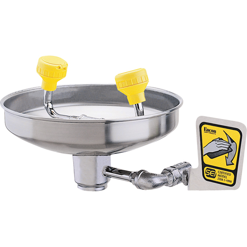 Eyewash With Acetal Heads, Wall-Mount Installation, Stainless Steel Bowl Helyx Safety & Industrial Supplies