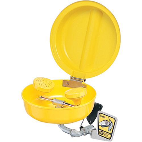 Eye/Face Wash With Cover, Pedestal Installation, Plastic Bowl Helyx Safety & Industrial Supplies