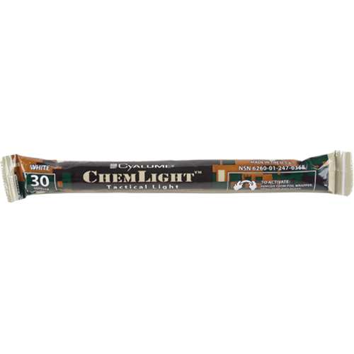 B&acirc;tons de s&eacute;curit&eacute; luminescents Cyalume 6", Blanc, Dur&eacute;e 30 min Helyx Safety & Industrial Supplies