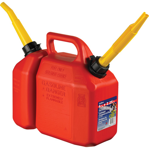 Combo jerrican essence/huile, 2,17 gal. US/8,25 L, Rouge, Conformes aux normes CSA/ULC Helyx Safety & Industrial Supplies
