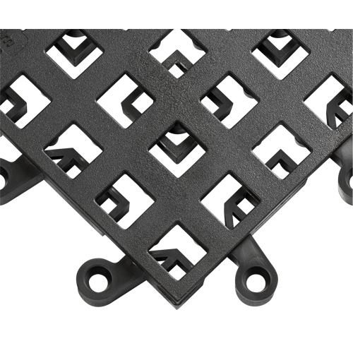 Carrelage no 560 ErgoDeck , PVC, 1-1/2' la c, 1-1/2' lo, 7/8" &eacute;paisseur, Noir Helyx Safety & Industrial Supplies
