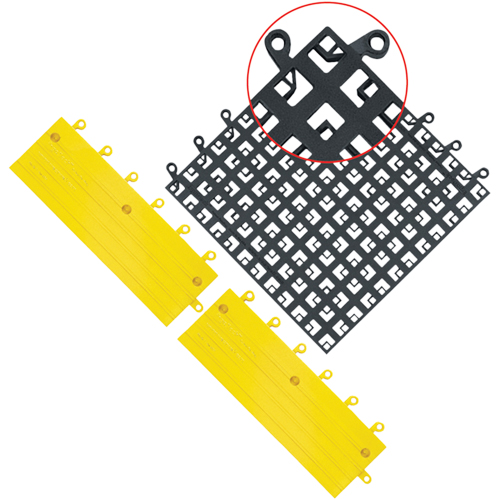 Carrelage no 560 ErgoDeck , PVC, 1-1/2' la c, 1-1/2' lo, 7/8" &eacute;paisseur, Noir Helyx Safety & Industrial Supplies