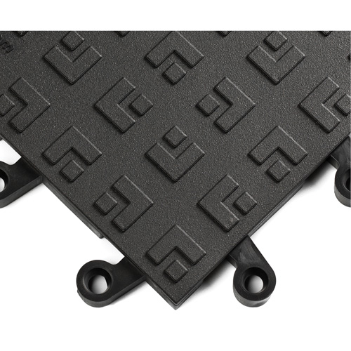 Syst&egrave;mes de carrelage ergonomiques ErgoDeck No 562, PVC, 1-1/2' la c, 1-1/2' lo, 7/8" &eacute;paisseur, Noir Helyx Safety & Industrial Supplies