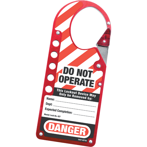 Moraillons encliquetables &agrave; &eacute;tiquettes, Rouge Helyx Safety & Industrial Supplies