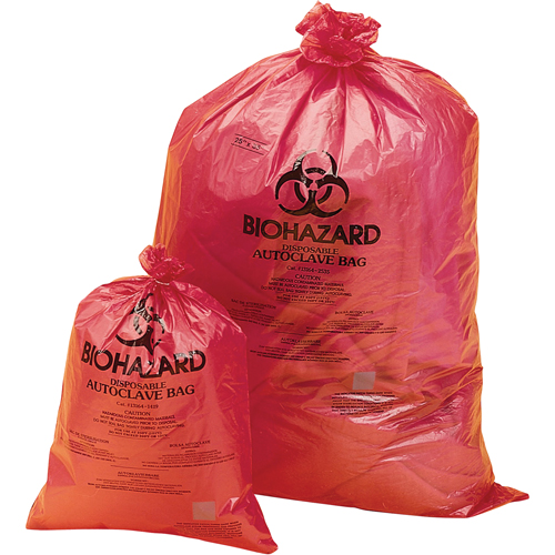 Sacs pour d&eacute;chets dangereux, Biorisque, 23" lo x 19" la, 0,0317 mm, Capacit&eacute; de 34 L (9 gal.) Helyx Safety & Industrial Supplies
