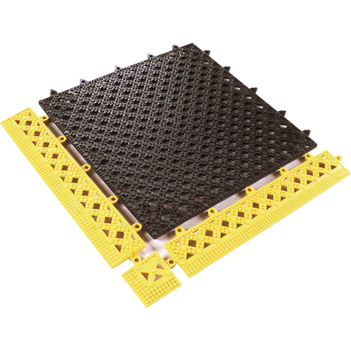 Modular Lok-Tyle No. 523 - Tile, Vinyl, 1' W x 1' L, 9/16" Thick, Black Helyx Safety & Industrial Supplies