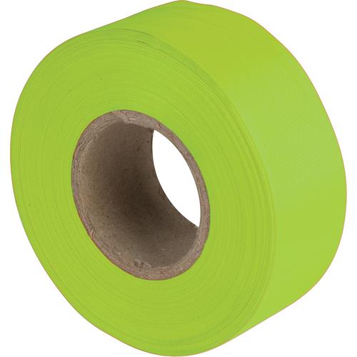 Flagging Tape, 1.1875" W x 150' L, Fluorescent Lime Helyx Safety & Industrial Supplies