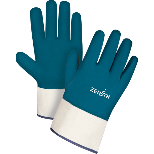 Heavyweight Safety Cuff Gloves, 11/2X-Large, Nitrile Coating, Cotton Shell Helyx Safety & Industrial Supplies