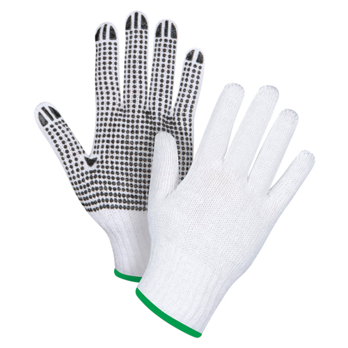 Dotted String Knit Gloves, Poly/Cotton, Single Sided, 7 Gauge, Medium Helyx Safety & Industrial Supplies