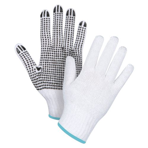 Dotted String Knit Gloves, Poly/Cotton, Single Sided, 7 Gauge, X-Large Helyx Safety & Industrial Supplies