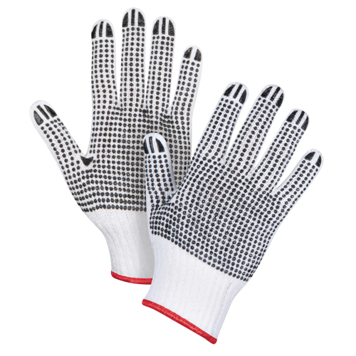 Double-Sided Dotted String Knit Gloves, Poly/Cotton, Double Sided, 7 Gauge, Small Helyx Safety & Industrial Supplies