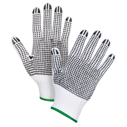 Gants tricot&eacute;s deux c&ocirc;t&eacute;s &agrave; pois, Poly/coton, Deux c&ocirc;t&eacute;s, Calibre 7, Moyen Helyx Safety & Industrial Supplies