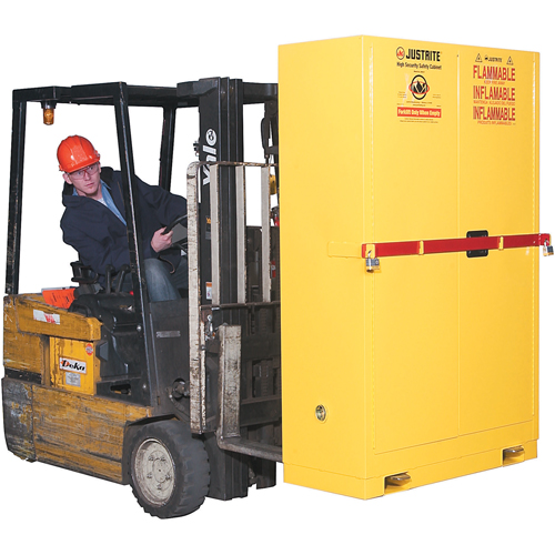 High Security Flammables Safety Cabinet with Steel Bar, 45 gal., 2 Shelves Helyx Safety & Industrial Supplies