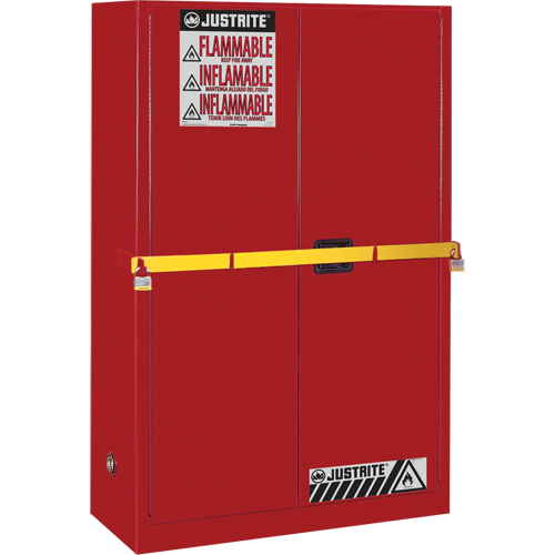 High Security Flammables Safety Cabinet with Steel Bar, 45 gal., 2 Shelves Helyx Safety & Industrial Supplies