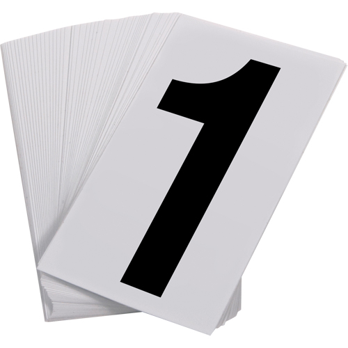 Pressure Sensitive Numbering, 1, 3-1/2" H, Black on White Helyx Safety & Industrial Supplies