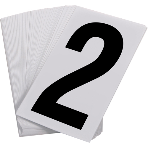 Pressure Sensitive Numbering, 2, 3-1/2" H, Black on White Helyx Safety & Industrial Supplies