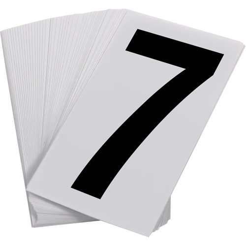 Pressure Sensitive Numbering, 7, 3-1/2" H, Black on White Helyx Safety & Industrial Supplies